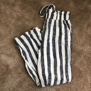 High waisted strip pants